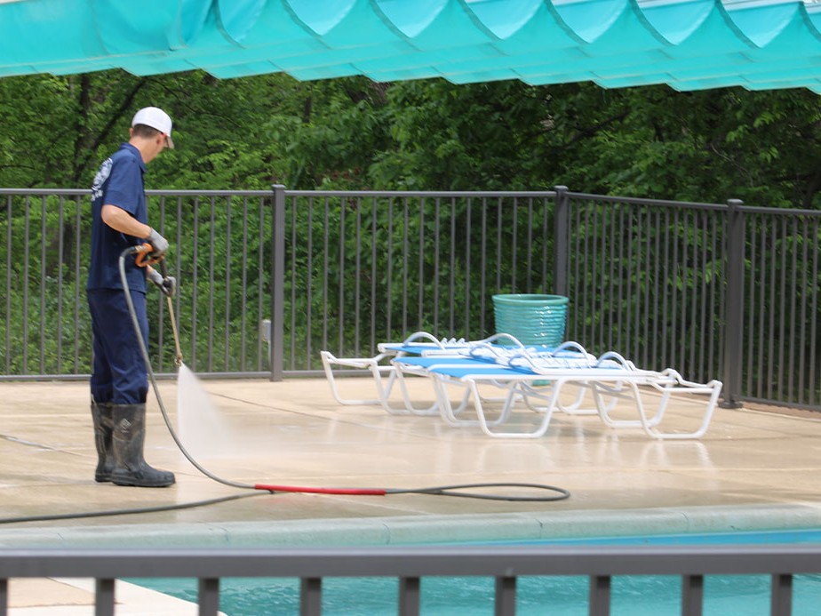Poolside Cleaning St. Louis | CleanPro poolside, patio, and deck cleaning.